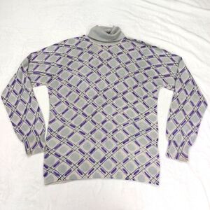 DEBRA C BEVERLY HILLS WOMEN'S SILK CASHMERE BLEND GRAY TURTLENECK SWEATER SIZE M